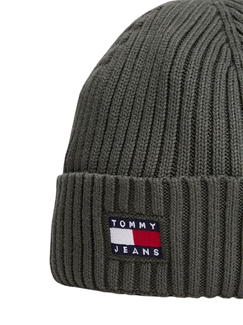 Cappello in maglia di cotone verde Tommy Jeans | AM0AM13669MRH